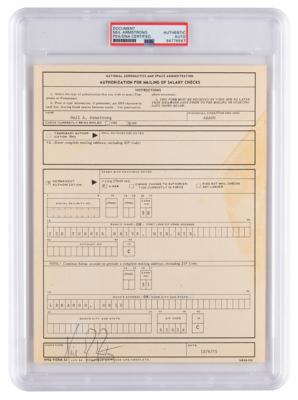 Lot #7169 Neil Armstrong Document Signed