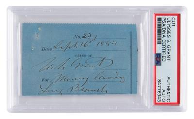 Lot #7023 U. S. Grant Document Signed