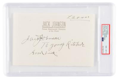 Lot #7443 Jack Johnson Signature - PSA NM-MT 8