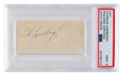 Lot #7167 Charles Lindbergh Signature - PSA MINT 9