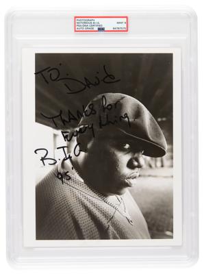 Lot #7279 Notorious B.I.G. Signed Photograph - PSA