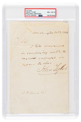 Lot #7016 John Tyler Autograph Letter Signed as