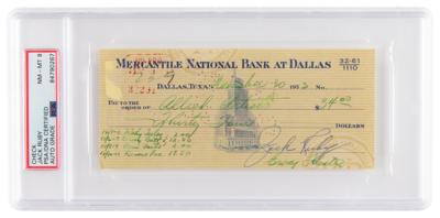 Lot #7130 Jack Ruby Signed Check - PSA NM-MT 8
