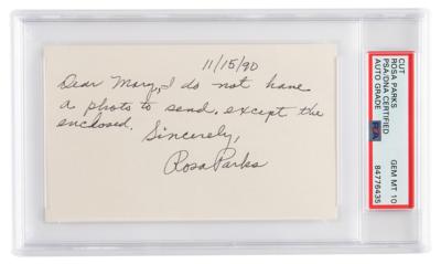 Lot #7068 Rosa Parks Autograph Note Signed - PSA