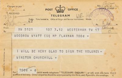 Lot #2136 Winston Churchill Signed Book with Telegram - Image 5