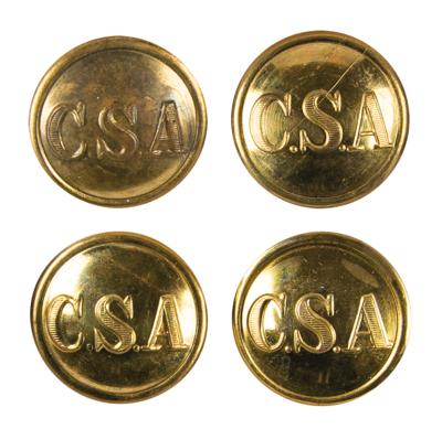 Lot #2030 Confederate 'CSA' General Service Buttons (4) and State of Alabama Uniform Receipt - Image 1