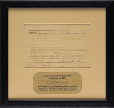 Lot #2030 Confederate 'CSA' General Service Buttons (4) and State of Alabama Uniform Receipt - Image 3