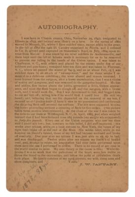 Lot #2103 14th Illinois Cavalry: J. W. January (Amputee) Cabinet Photograph - Image 2