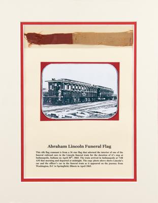 Lot #2100 Abraham Lincoln Funeral Flag Swatch - Image 1