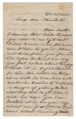 Lot #2013 Battle of Fredericksburg: 5th New Hampshire Infantry Letter - Image 1