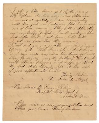 Lot #2086 John Wilkes Booth: Union Soldier's Letter on Booth's Burial - Image 2