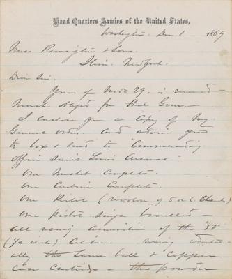 Lot #2064 William T. Sherman Autograph Letter Signed - Image 1