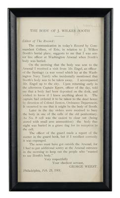 Lot #2089 John Wilkes Booth: Union Soldier George Weest Archive - Image 4