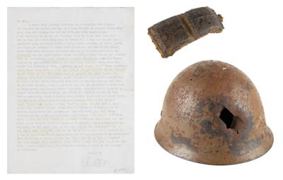 Lot #2148 Iwo Jima: Grenade-Damaged Helmet and