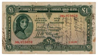Lot #2144 Dwight Eisenhower and Eleanor Roosevelt Signed Short Snorter - Image 2