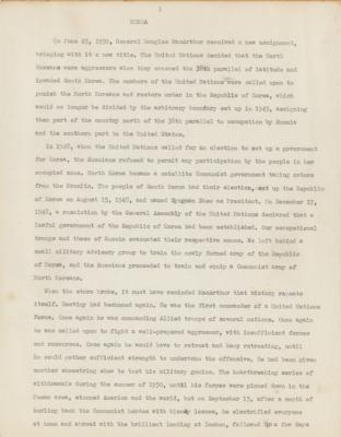 Lot #2154 George C. Kenney Signed Book Chapter Typescript on MacArthur - Image 2