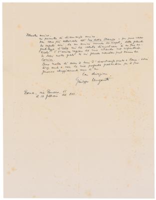 Lot #354 Giuseppe Ungaretti Autograph Letter