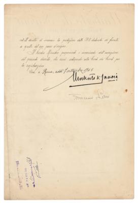 Lot #751 Umberto II of Italy Document Signed - Image 1