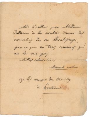 Lot #400 Vincenzo Bellini Autograph Letter Signed