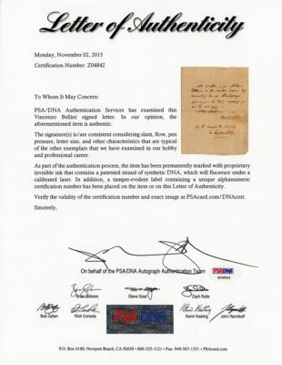 Lot #400 Vincenzo Bellini Autograph Letter Signed - Image 3