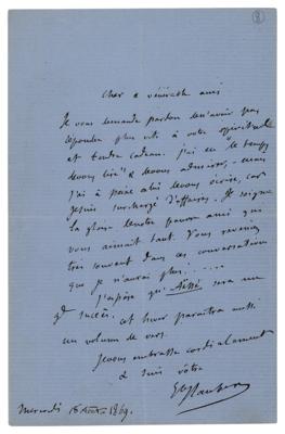 Lot #366 Gustave Flaubert Autograph Letter Signed