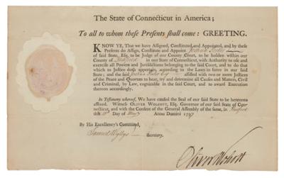 Lot #243 Oliver Wolcott Document Signed