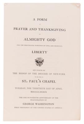 Lot #96 George Washington (2) Early Publications: 'Farewell Address' and Inauguration Centennial - Image 4