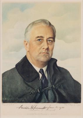 Lot #87 Franklin D. Roosevelt Signed Print as