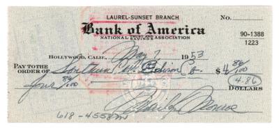 Lot #580 Marilyn Monroe Filled Out and Signed