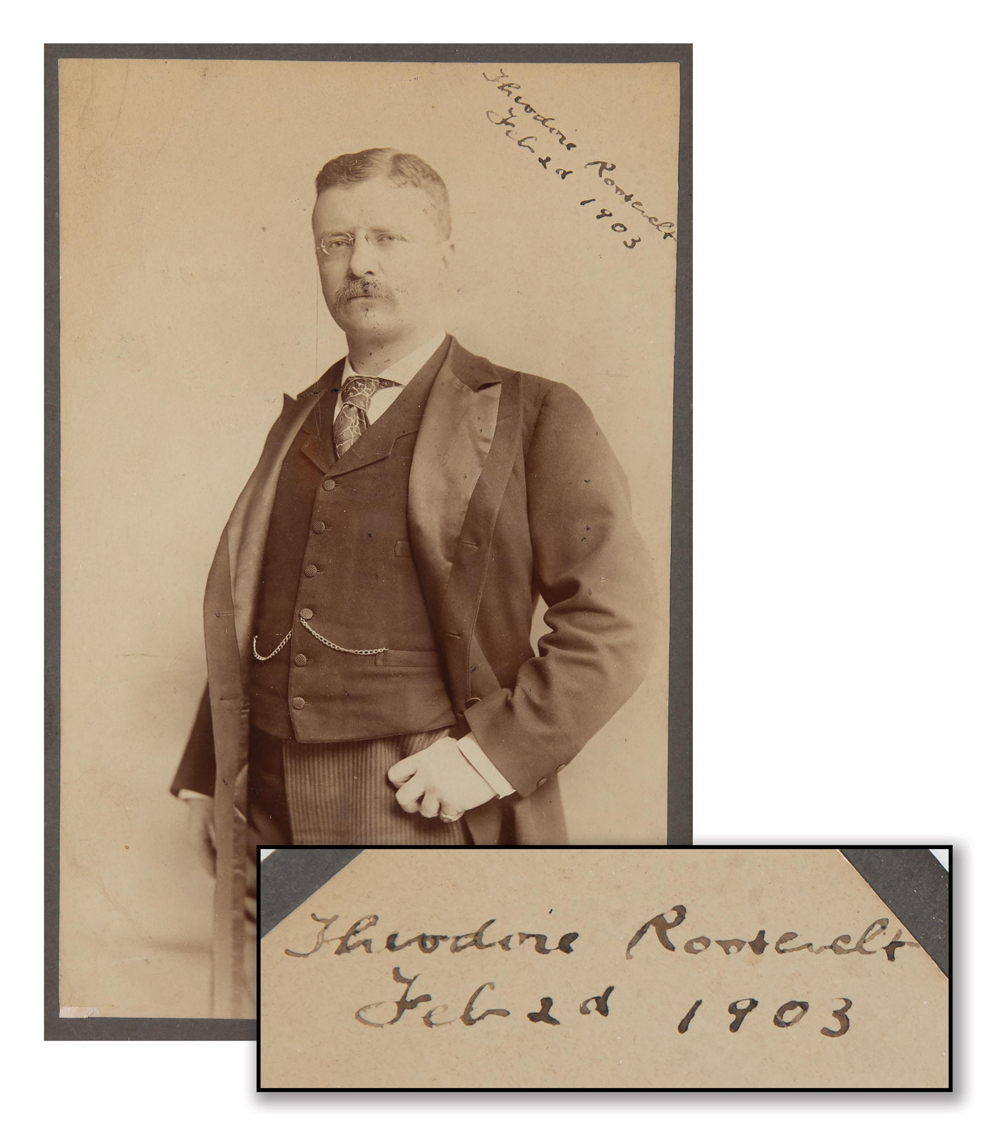 Lot #22 Theodore Roosevelt Signed Photograph as President - Image 1