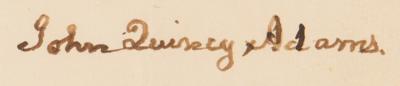 Lot #5 John Quincy Adams Autograph Letter Signed: 