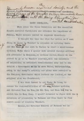 Lot #112 Sun Yat-sen Hand-Annotated Typed Manuscript: 
