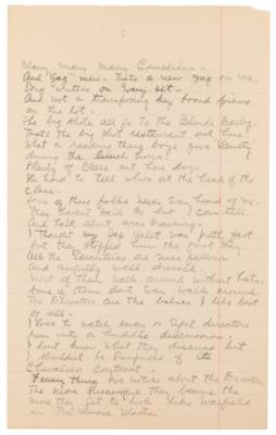 Lot #455 George M. Cohan Autograph Manuscript Signed for 