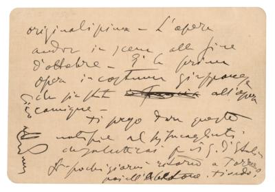 Lot #406 Giacomo Puccini Autograph Letter Signed on Madame Butterfly: 