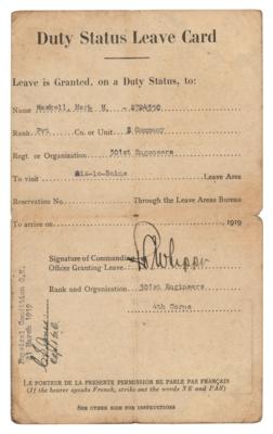 Lot #277 End of WWI: Pershing's General Orders, Third Army Motorcycle License, and Ephemera Group Lot - Image 3