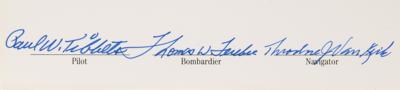 Lot #267 Enola Gay: Tibbets, Ferebee, and Van Kirk Signed Navigator's Log Print - Image 2