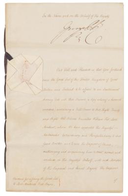 Lot #198 King George IV Appoints His Ambassador to