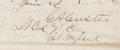 Lot #251 George A. Custer Autograph Letter Signed on Andrew Johnson and Suffrage for 