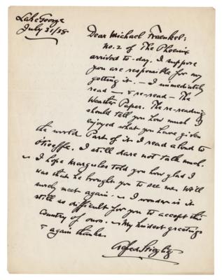 Lot #326 Alfred Stieglitz Autograph Letter Signed