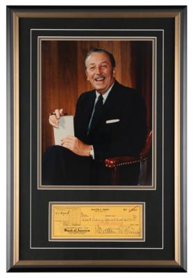 Lot #333 Walt Disney Signed Check