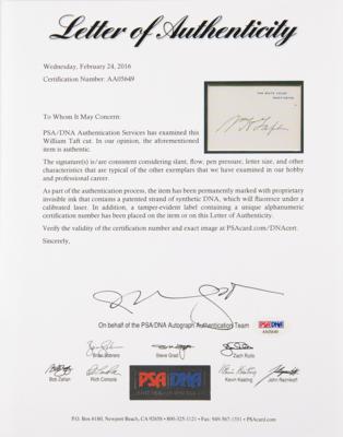 Lot #90 William H. Taft Signed White House Card - Image 3