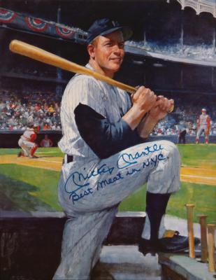 Lot #733 Mickey Mantle Signed Menu (