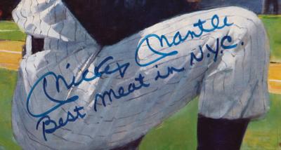 Lot #733 Mickey Mantle Signed Menu (