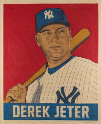Lot #730 Derek Jeter Original Painting by Arthur