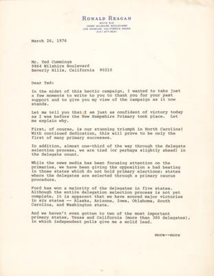 Lot #83 Ronald Reagan Typed Letter Signed on 1976
