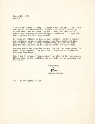 Lot #83 Ronald Reagan Typed Letter Signed on 1976 Republican Primaries: 