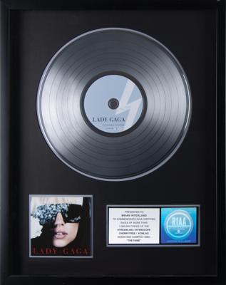 Lot #564 Lady Gaga RIAA Platinum Sales Award for 'The Fame' - Image 1