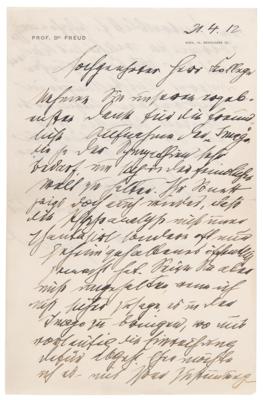 Lot #146 Sigmund Freud Autograph Letter Signed: 