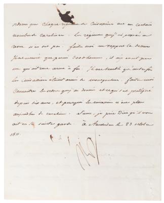 Lot #256 Napoleon Letter Signed to Minister of War: 