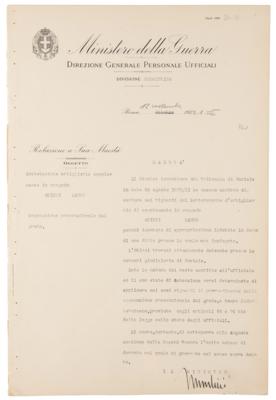 Lot #211 Benito Mussolini Document Signed - Image 1